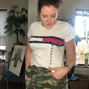 NWT! Retro Tommy Hilfiger top w tie dye logo XL